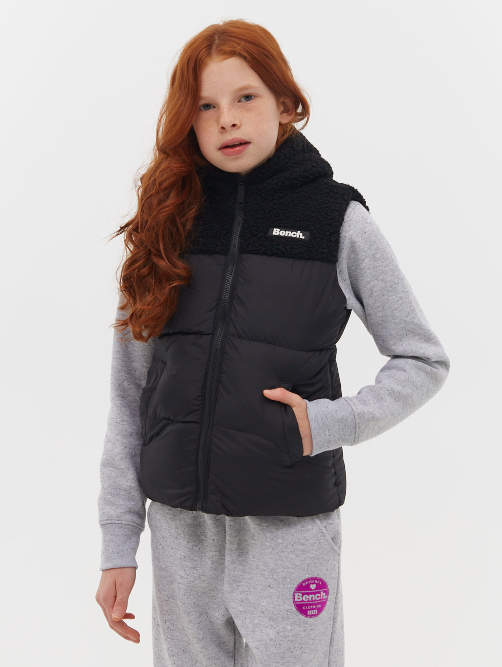 Black puffer vest clearance girls