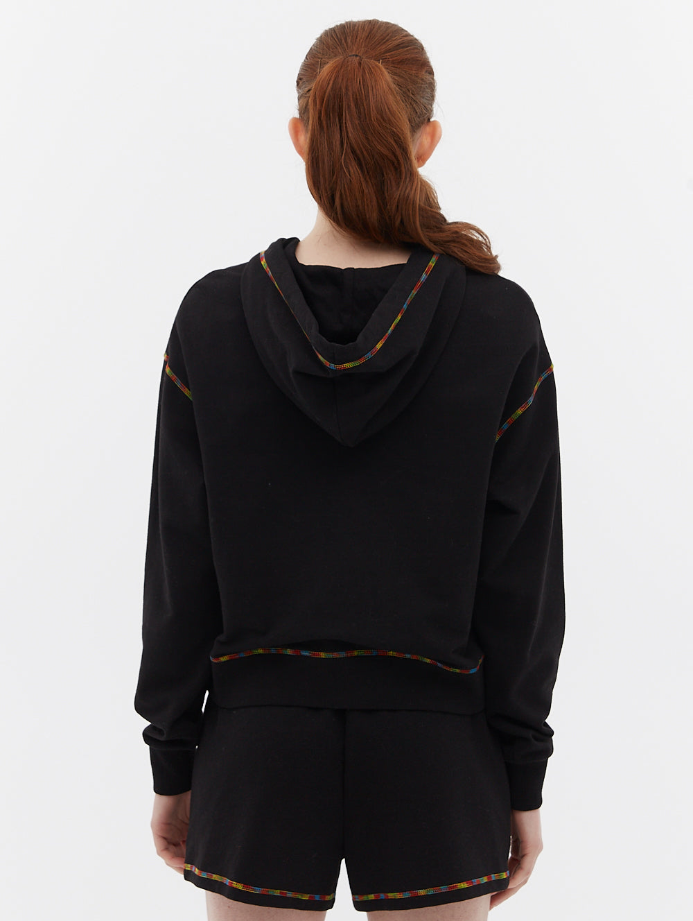 French Terry Pullover Hoodie - Black with Rainbow – TomboyX