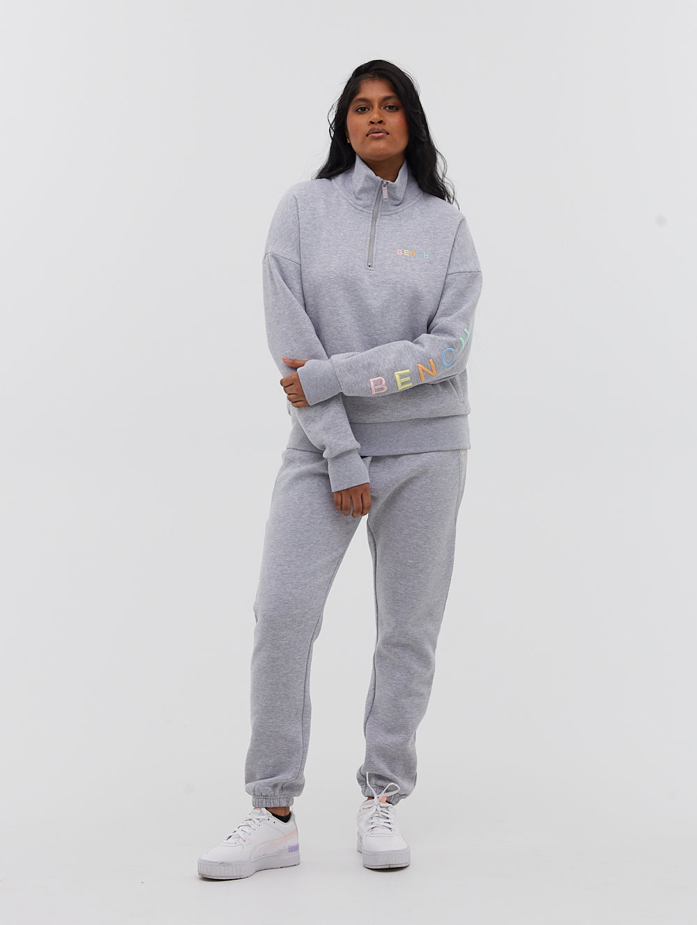 Jobelle Funnel Neck Sweatshirt M Grey Marl